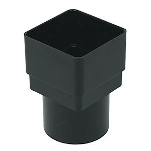 FloPlast RDS2B Square to Round Downpipe Adaptor - Black