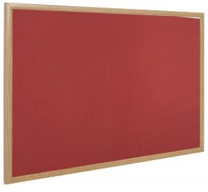 Bi-Office Earth-It Red Felt Noticebrd Oak Frame 180x120cm