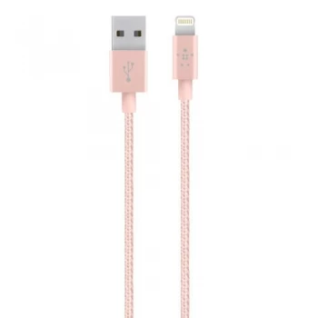 Belkin F8J144BT04-C00 1.2M Lightning to USB Braided Cable in Rose Gold
