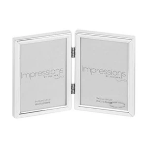 Impressions Silver Plated Double Photo Frame - 3.5" x 5"