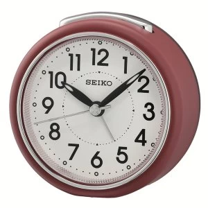 Seiko QHE125R Beep Alarm Clock - Matt Red