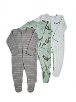 Mamas & Papas Dinosaur Sleepsuits 3 Pack Baby Boys