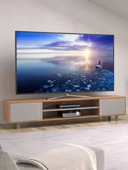 Avf Harbour 2M TV Stand Up To 95" - Light Wood And Grey