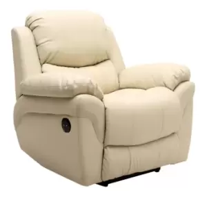 Madison cream automatic leather recliner chair