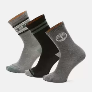 Timberland 3-pack Giftable Festive Socks For Men In Grey, Size L