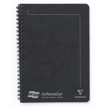Europa Notemaker Book Sidebound Ruled 80gsm 120 Pages A5 Black Ref 4852Z Pack 10