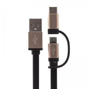 Urbanz 2-in-1 USB Type C and Micro USB 1M Charging Cable