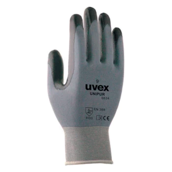 6634 Unipur Palm-side Coated Grey/Black Gloves - Size 9