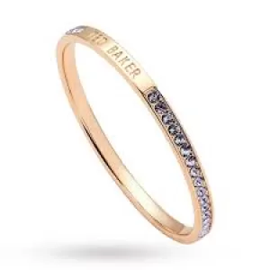 Ted Baker Ladies Gold Plated Clem Narrow Crystal Band Bangle TBJ1050-02-149