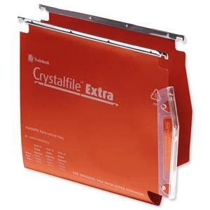 Rexel Crystalfile Extra Lateral 275 15mm Polypropylene V Base Lateral File Red Pack of 25