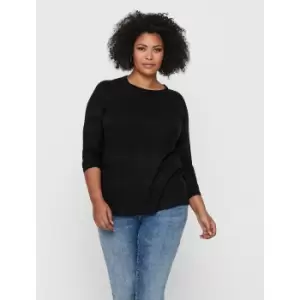 ONLY Curvy Texture Knitted Pullover Women Black