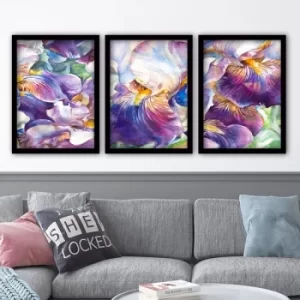 3SC145 Multicolor Decorative Framed Painting (3 Pieces)