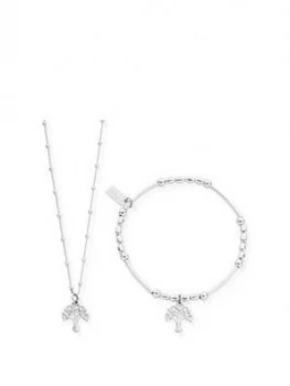 Chlobo Sterling Silver Exclusive Tree Of Wisdom Necklace And Bracelet Set