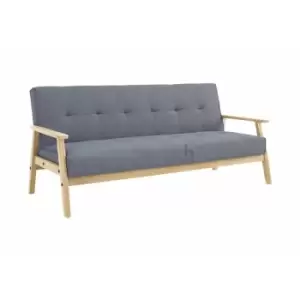 Langford Light Grey Sofabed with Oak colour wood