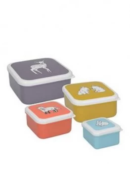 Kitchencraft Into The Wild Little Explorers Set Of 4 Snack Tubs