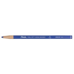 Sharpie China Wax Marker Pencil 2.0mm Fine Tip Peel-off Unwraps to Sharpen Blue Pack of 12 Pencils