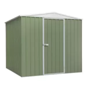 Dellonda Galvanised Steel Storage Shed 7.5 x 7.5ft Apex Style Roof Green DG115