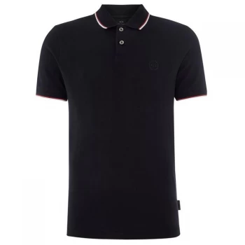Armani Exchange Tipped Collar Polo Shirt Navy Size L Men