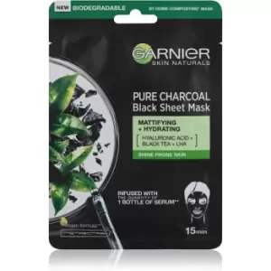 Garnier Skin Naturals Pure Charcoal Black Sheet Mask with Black Tea Extract 28 g