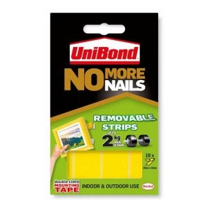 Unibond No-More-Nails Removable Mounting Strips - 10 Pack