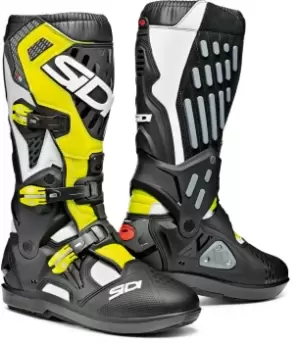 Sidi Atojo SRS Motocross Boots Black White Yellow