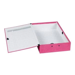 Concord Foolscap Contrast Box File Laminated 70mm Capacity Raspberry Pack of 5