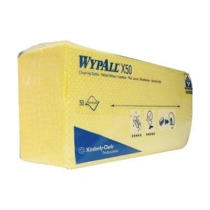 Wypall X50 Cleaning Cloths Yellow Pack of 50