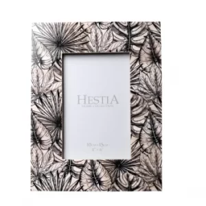 Hestia Foliage Print White Bone Photo Frame 4" x 6"