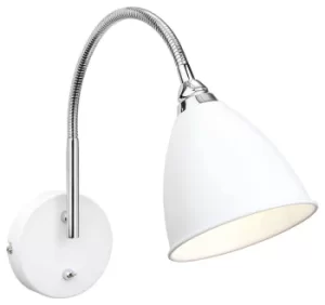 Bari 1 Light Indoor Wall Light (Switched) White, Chrome, E14