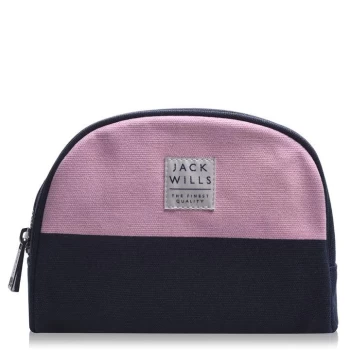 Jack Wills Ashridge Mini Wash Bag - Pink/Navy