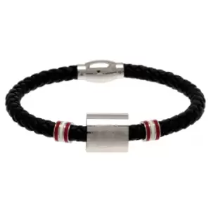 Arsenal FC Colour Ring Leather Bracelet (One Size) (Black)