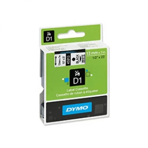 Dymo 45013 Black on White Label Tape 12mm x 7m