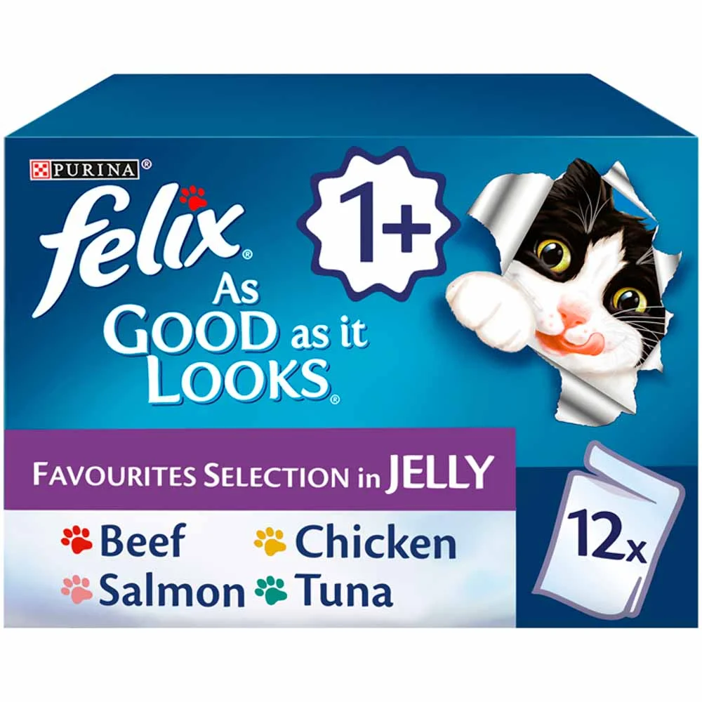 Felix As Good As It Looks Cat Food Favourites In Jelly 12 x 100g