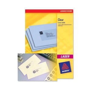 Avery L7553-25 Mini Laser Labels 22 x 12.7mm Clear Pack of 1200 Labels
