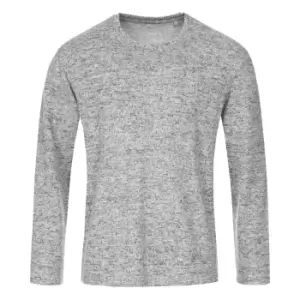 Stedman Mens Stars Crew Neck Knitted Sweater (L) (Light Grey Melange)