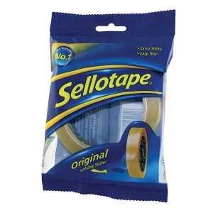 Sellotape Original Golden Non Static Easy Tear Large Tape Roll 18mm x 66m Pack of 16