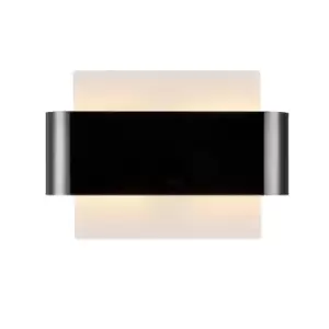 Damo Flush Wall Light, 2 Light G9, White Base with Black Chrome Centre Band