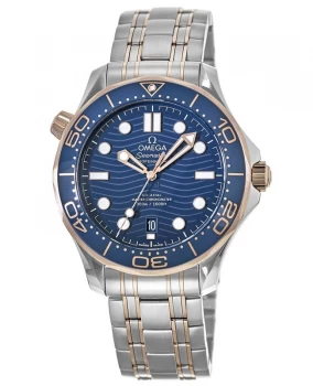 Omega Seamaster Diver 300m Co-Axial Master Chronometer 42mm Blue Dial Gold & Steel Mens Watch 210.20.42.20.03.002 210.20.42.20.03.002