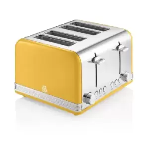 Swan ST19020YELN 4 Slice Retro Toaster