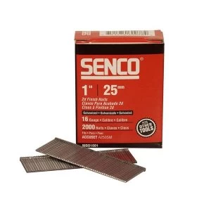 Senco Straight Brad Nails Galvanised 16G x 50mm (Pack 2000)