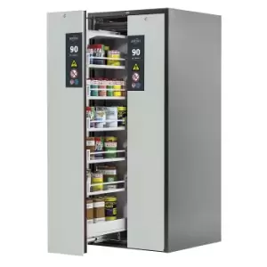 Type 90 Safety Storage Cabinet V-MOVE-90 Model V90.196.081.VDAC:0013 in Light Grey RAL 7035 with 5X Tray Shelf (Standard) (Sheet Steel)