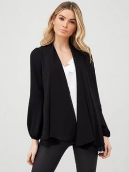 Wallis Blouson Sleeve Chiffon Jacket - Black, Size 12, Women