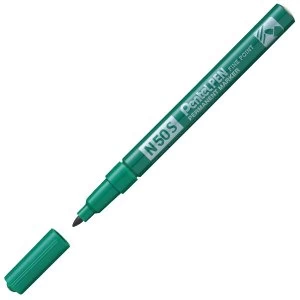 Pentel N50S-D Fine Tip Bullet Marker Pen Green PK12