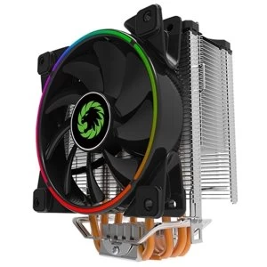 Game Max Gamma 500 Universal Socket 120mm PWM 1800RPM Addressable RGB LED Fan CPU Cooler with Wired Addressable RGB...