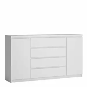 Fribo 2 Door Wide Sideboard with 4 Drawers, white