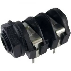 6.35mm audio jack Socket horizontal mount Number of pins 2 Mono Black Cliff CL1174A