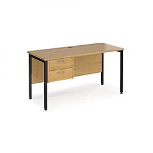 Maestro 25 Desk with H-Frame and 2 Drawer Pedestal 600mm