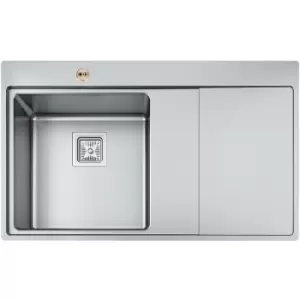 Bristan - Ingot Easyfit 1.0 Bowl Kitchen Sink RH Drainer 860mm L x 520mm W - Stainless Steel