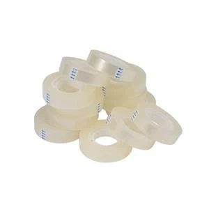5 Star 12mm x 33m Tape Roll Small Easy tear Polypropylene Clear Pack of 12