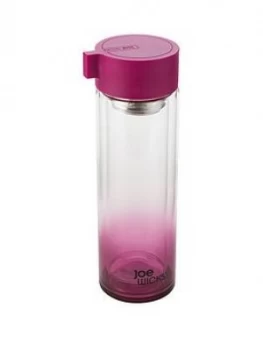 Joe Wicks 350Ml Crystal Glass Water Bottle ; Raspberry